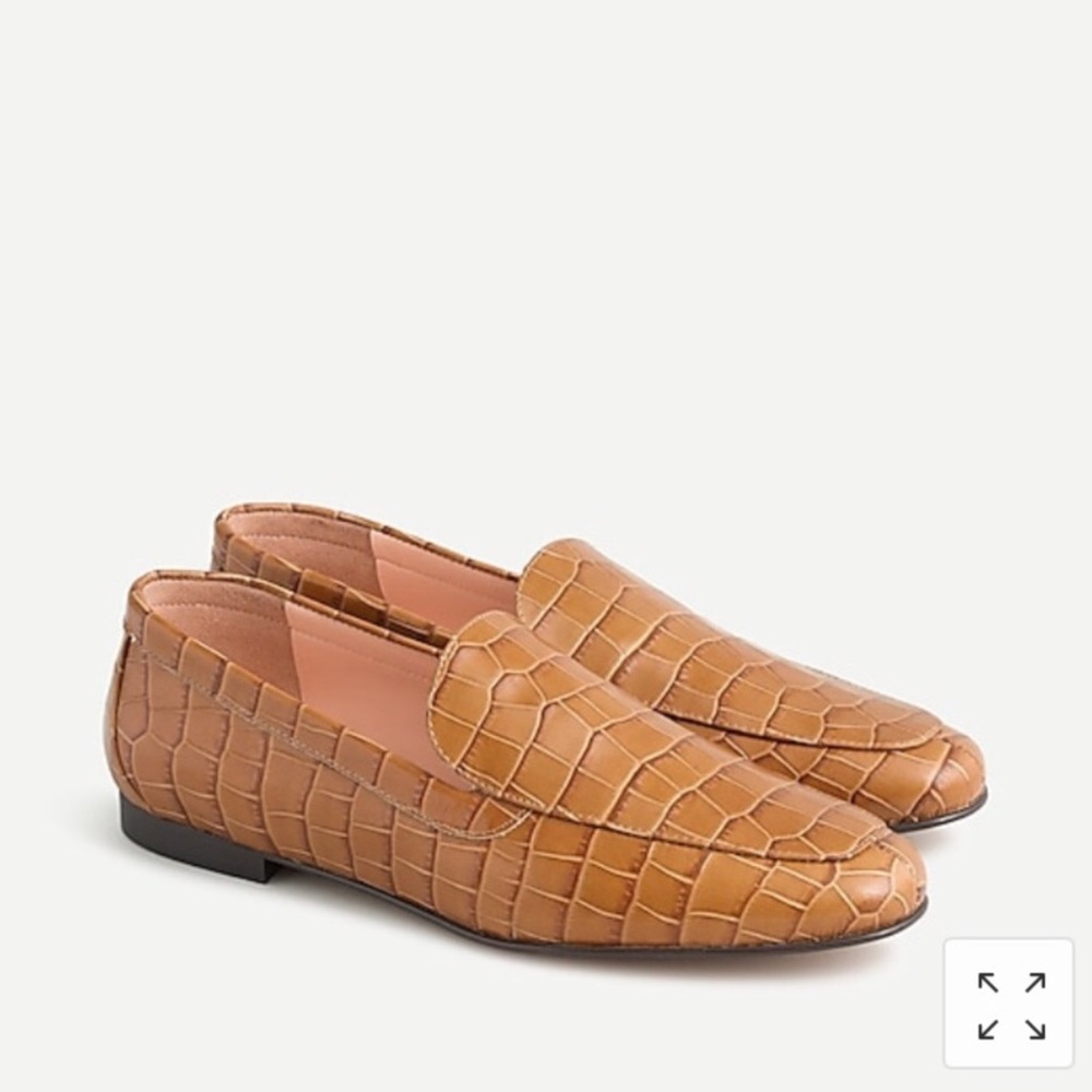 J. CREW Croc Embossed Leather Loafers Shoes NIB NWT - Picture 2 of 12